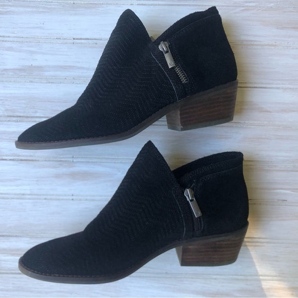 Lucky Brand Suede Leather Black Bootie Boots - Picture 6 of 13